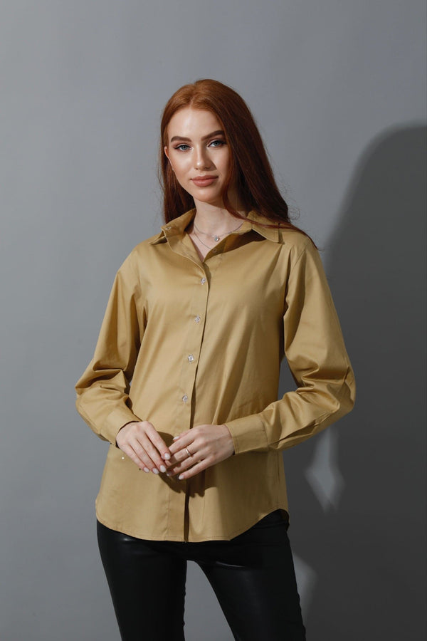 Button Up Basic Shirt - Beige