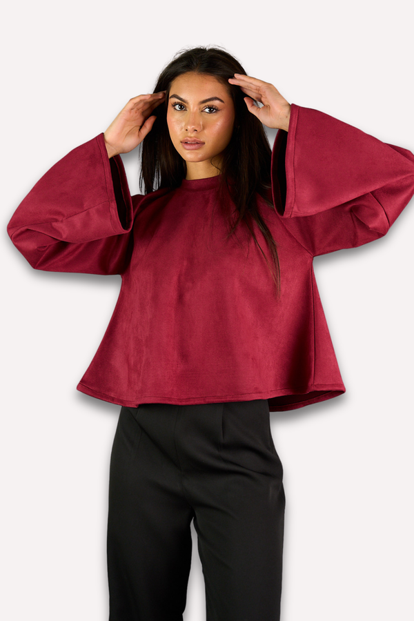 Suede Top - Maroon