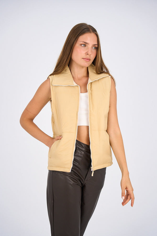 Puffer Vest - Light Beige