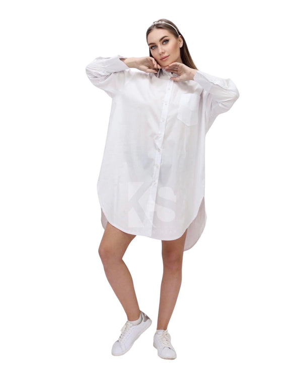 Oversized Shirt Dress - White