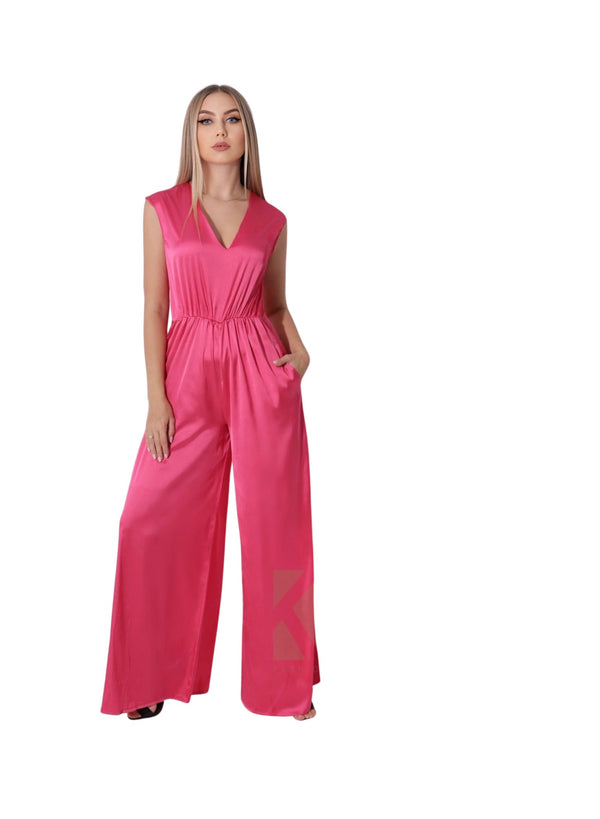 Flared Jumpsuit - Barbie Pink