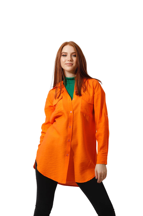 Shirt ‏with Two Pockets - Orange
