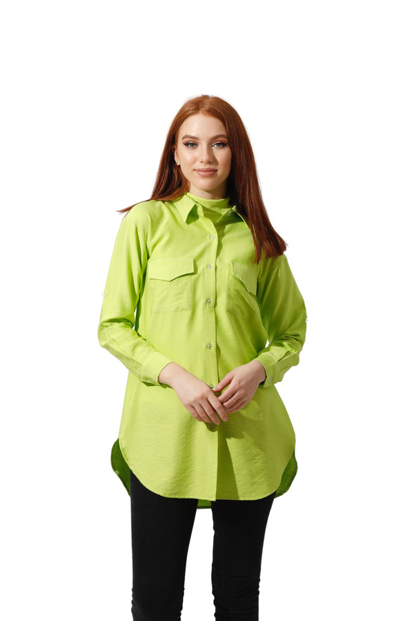 Shirt ‏with Two Pockets - Lime Green