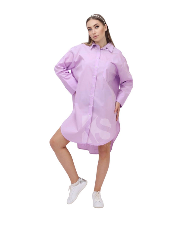 Oversized Shirt Dress - Lavender