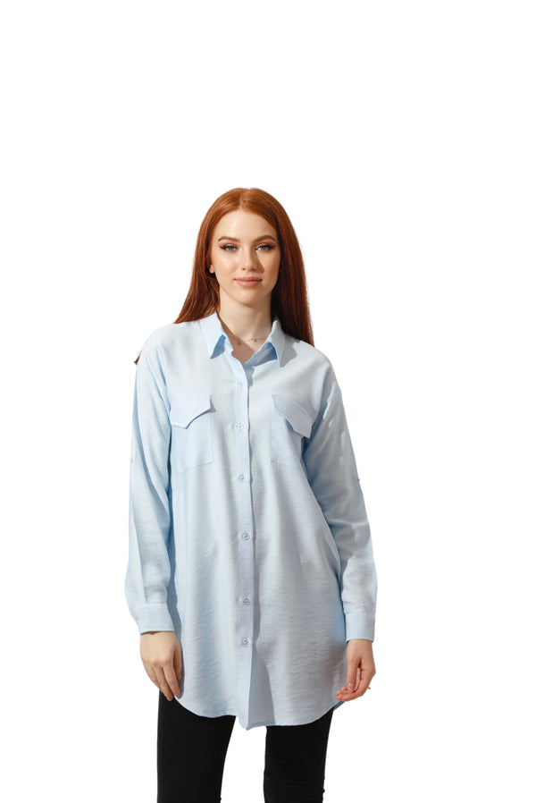 Shirt ‏with Two Pockets - Baby Blue