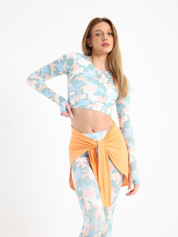 Apricot hip cover with sleeves
