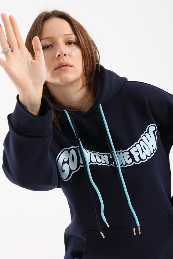 Go with the flow oversized hoodie in dark blue