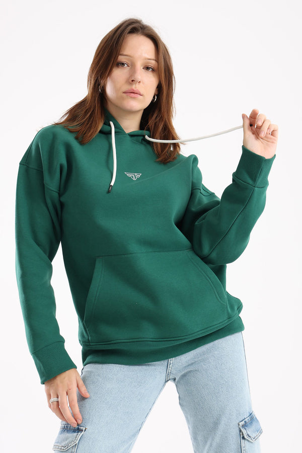 Oversized basic hoodie in green