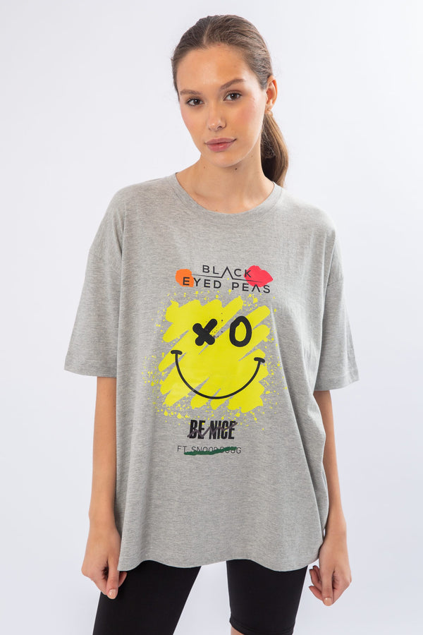 Be nice printed t-shirt in gray