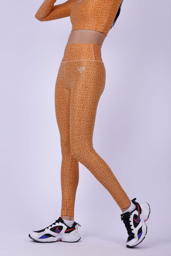 Apricot leopard leggings