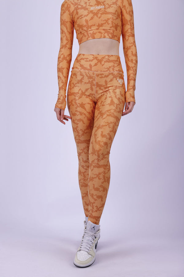 Apricot camouflage leggings